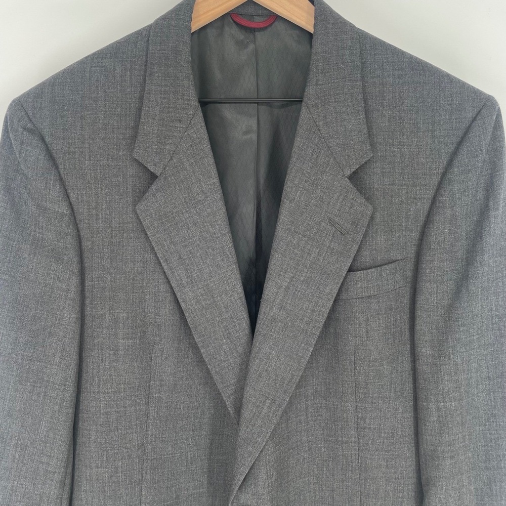 Hart Schaffner Marx Men's Gray Virgin Wool Blazer Jacket 41R Made In USA